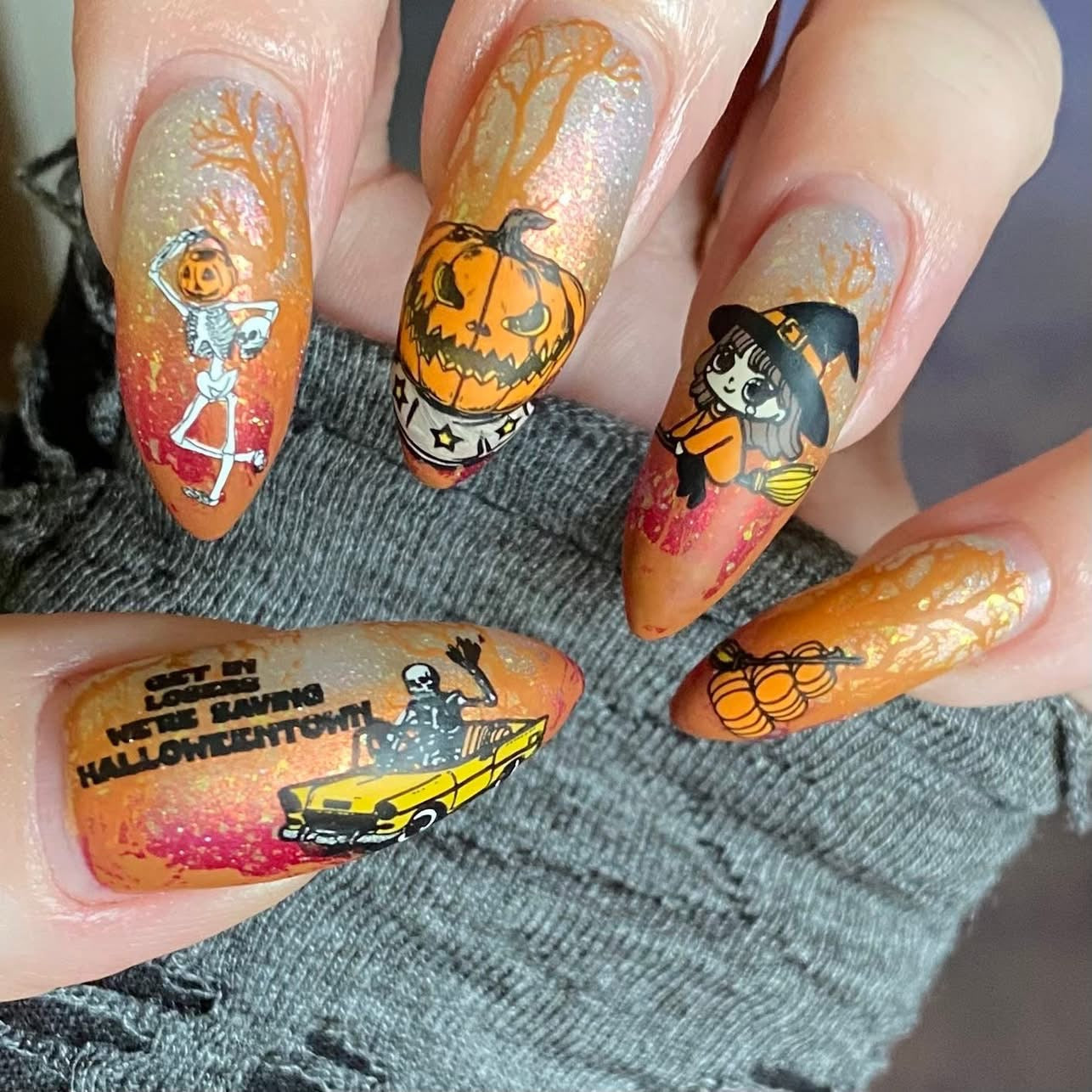 Spooky Fingerless Gloves