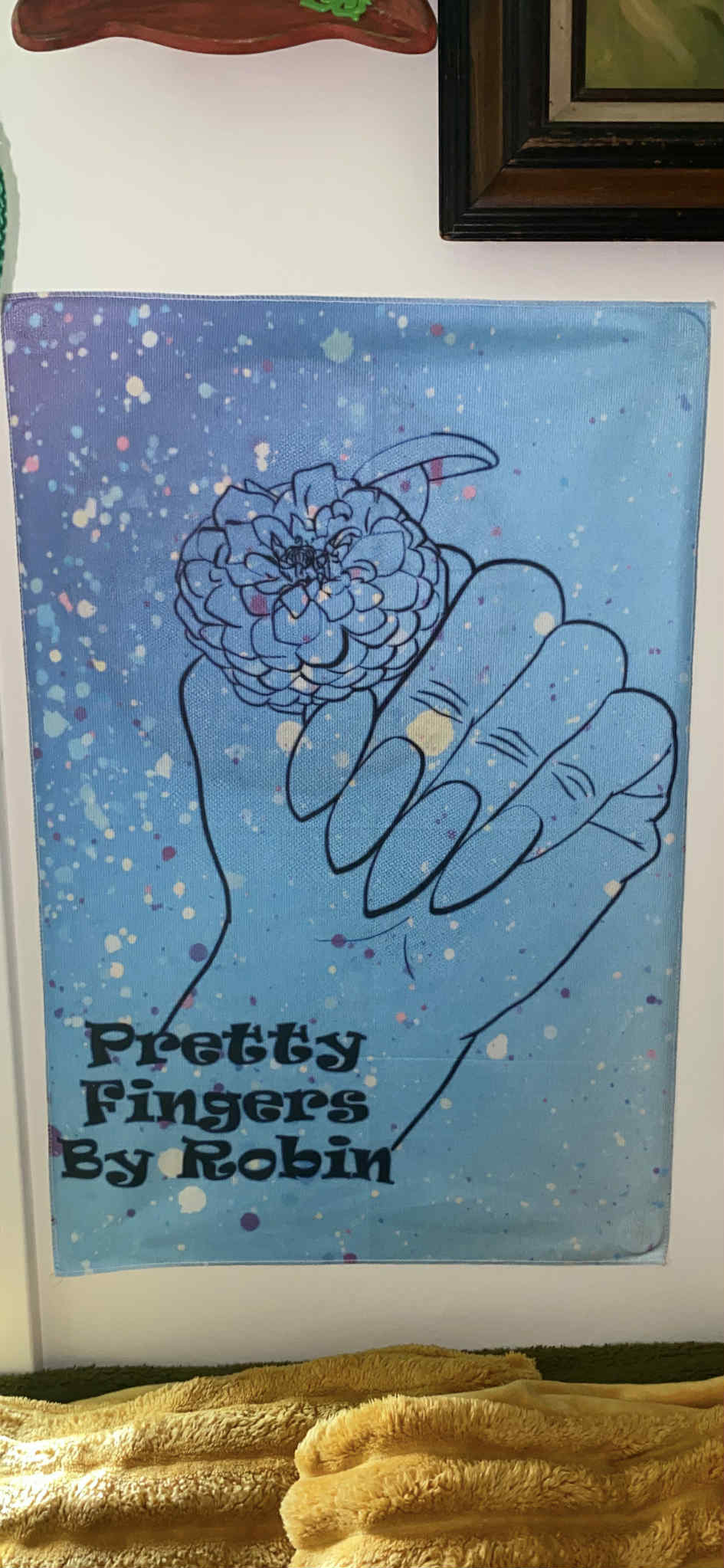 Pretty Fingers By Robin Tapestry (24in tall X 15in wide)