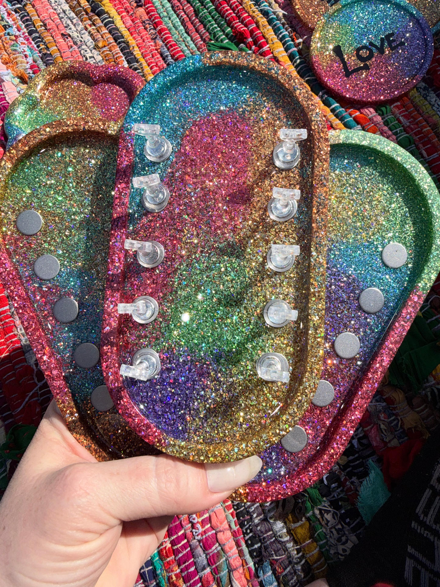 Oval Tray/Nail Stand - Rainbow